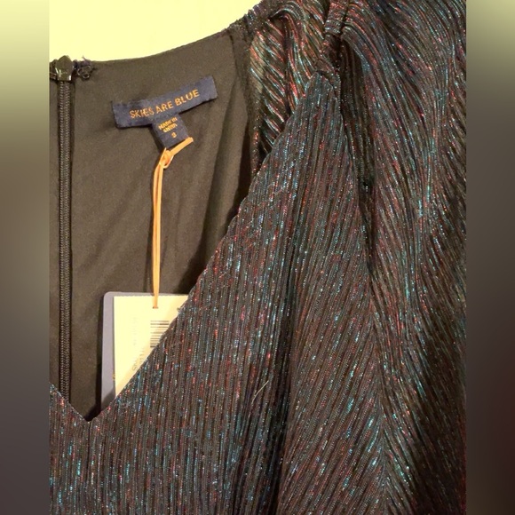 NWT fun party metallic ruffled dress Skies are blue size 6 - Picture 5 of 7